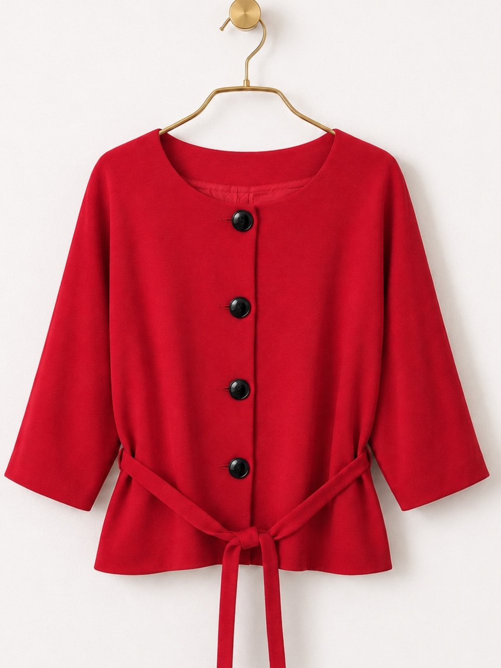 MICHAEL MICHAEL KORS BELTED 3/4 SLEEVE RED SUIT JACKET BLAZER SZ 2X